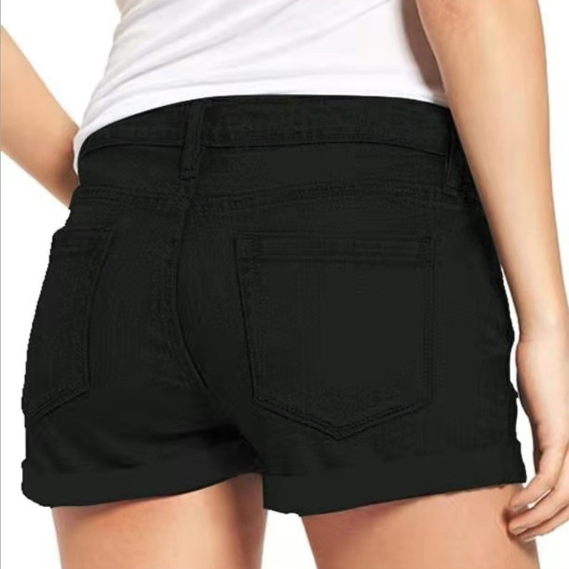 Curve |  Dames High Rise Denim Short Met Comfortstretch Broeken Broeken